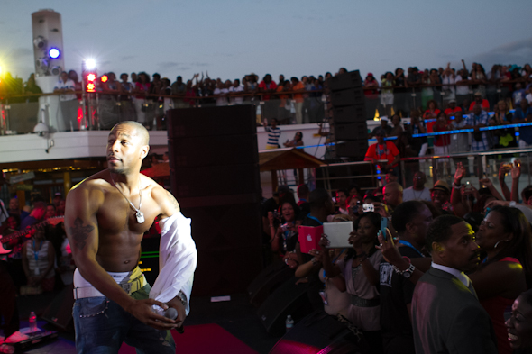 Pool deck party with the celebrities