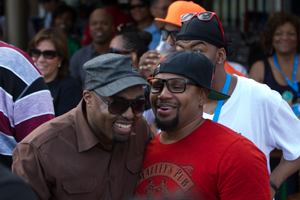 Pool deck party with the celebrities