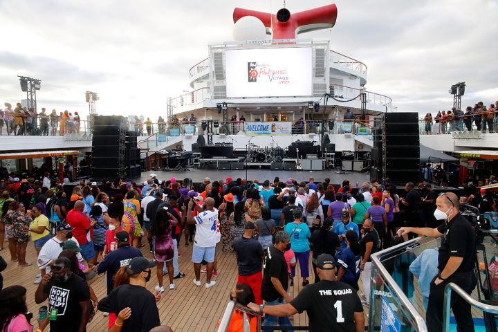 Crowd for the private LL Cool J performance at The Tom Joyner Foundation Fantastic Voyage 20 in 2021