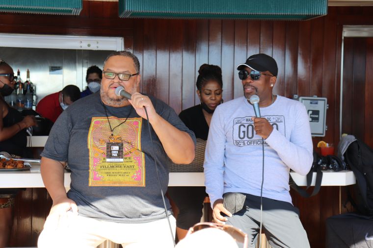GoGo Day Party: Huggy Lowdown and Chris Paul at The Tom Joyner Foundation Fantastic Voyage 20 in 2021