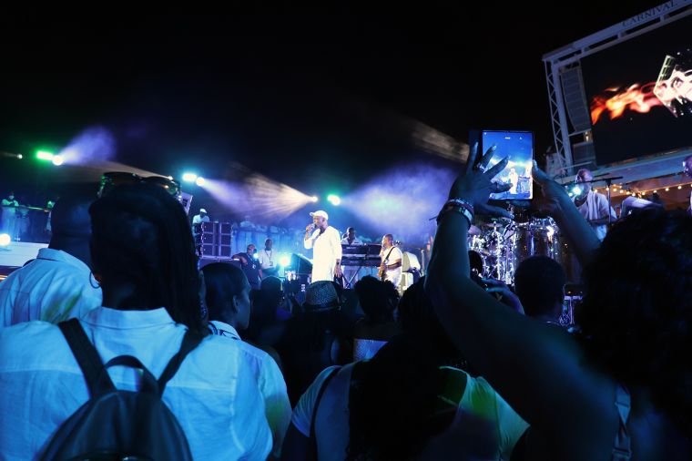 The crowd welcomes Maze ft. Frankie Beverly performs at The Tom Joyner Foundation Fantastic Voyage 20 in 2021