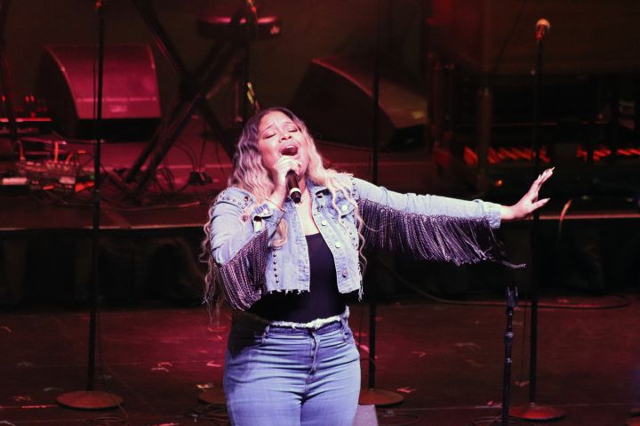 Bria McDaniel performs at The Gospel Explosion Stage presented by Denny's at The Tom Joyner Foundation Fantastic Voyage 20 in 2021