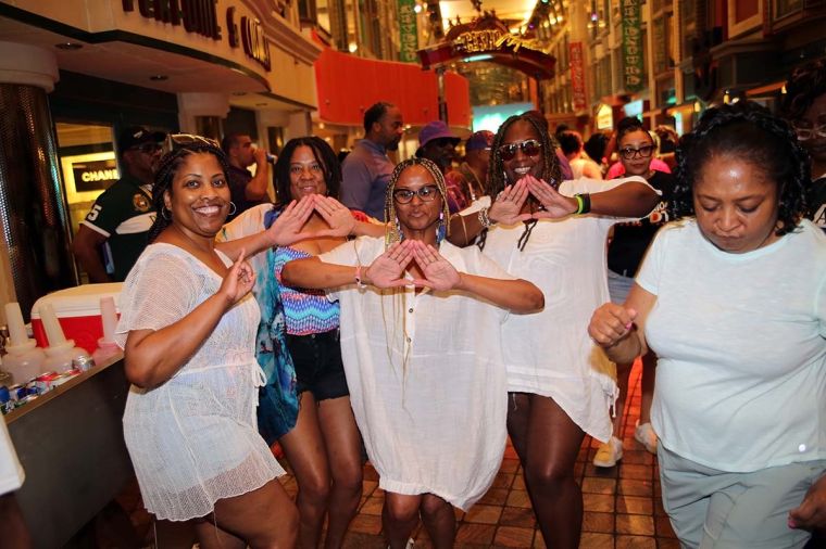 Deltas & AKA's at Represent Night on the 2023 Tom Joyner Fantastic Voyage
