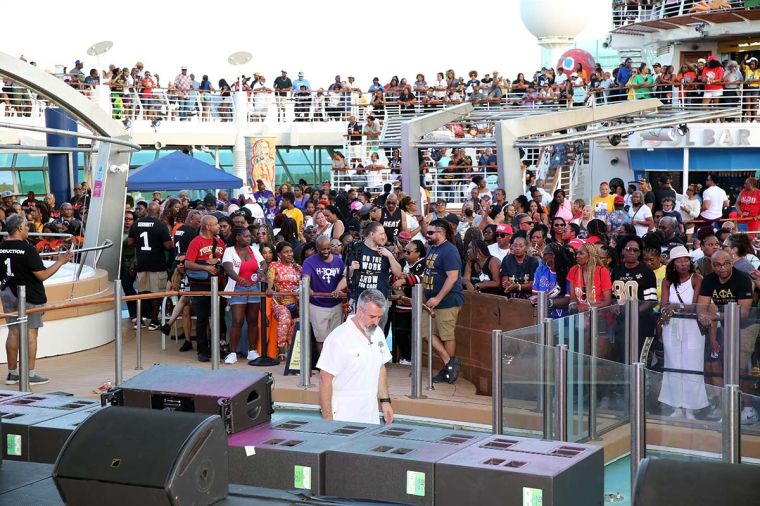 Cruisers Await the Concert on Represent Night on the 2023 Tom Joyner Fantastic Voyage