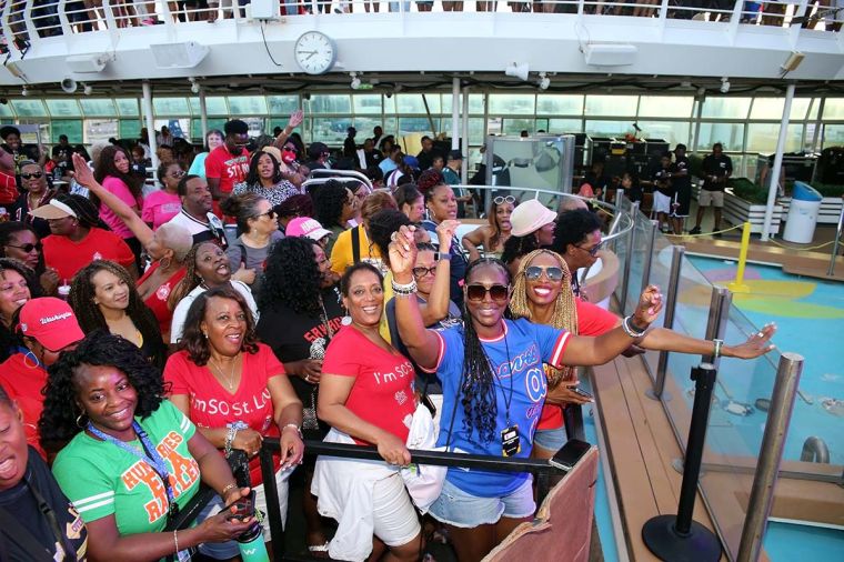 Getting Ready for the Concert on Represent Night on the 2023 Tom Joyner Fantastic Voyage